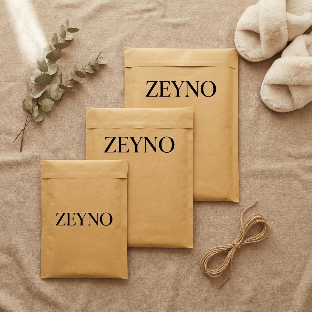 Packaging ZEYNO - sobres kraft con la marca ZEYNO